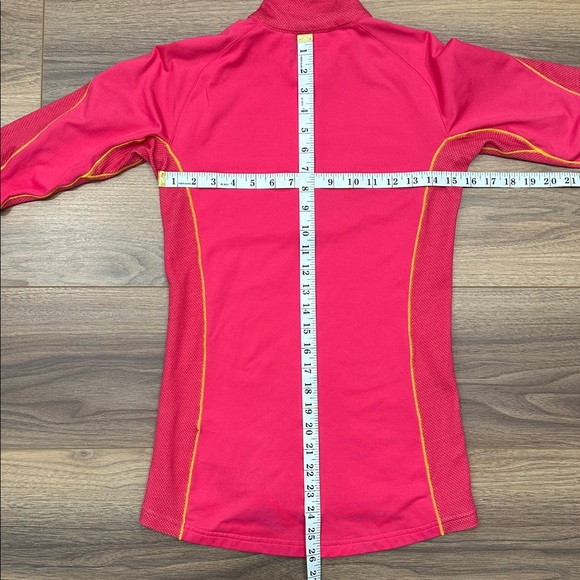 Helly Hanson Training Merino Wool Blend Quarter Zip Pullover Pink/Yellow Medium - Picture 14 of 14